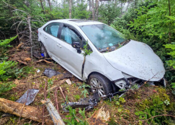 கார் பள்ளத்தில் கவிழ்ந்து விபத்து ; மூவர் காயம்