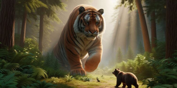 புத்திசாலி கரடி -The Bear Who Outwitted the Tiger