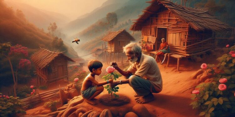 ரோஜா செடியில் தேன் – சிறுவர் கதை -The Boy and the Rose Bee