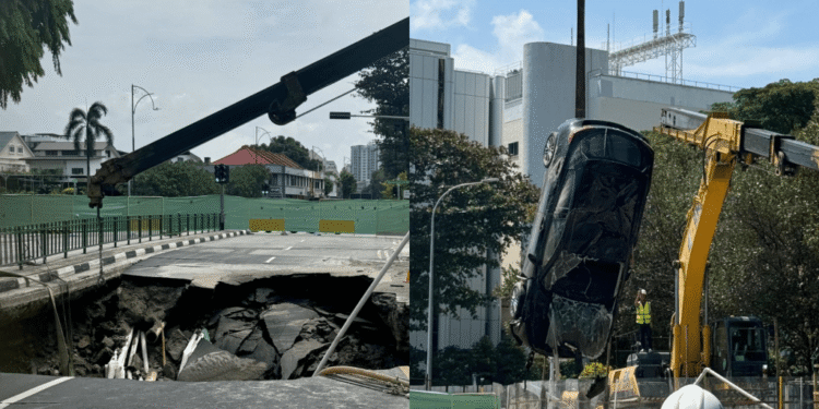 சிங்கப்பூரில் சாலையில் ஏற்பட்ட திடீர் பள்ளத்தில் காருடன் விழுந்த பெண்ணை மீட்ட 7 தமிழர்களுக்கு விருந்து அளிக்கிறார் ஜனாதிபதி