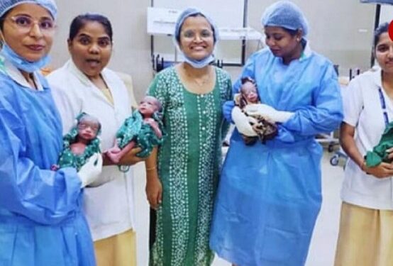 ஒரே பிரசவத்தில் 4 சிசுக்கள் மகிழ்ச்சியின் உச்சத்தில் பெற்றோர்!