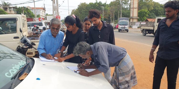 யாழில் இனப்படுகொலைகளுக்கு நீதி கோரி கையெழுத்துப் போராட்டம்!