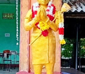 சேதப்படுத்தப்பட்ட திருநாவுக்கரசர் சிலை மீண்டும் அமைக்கப்பட்டு திரைநீக்கம்