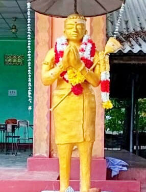 சேதப்படுத்தப்பட்ட திருநாவுக்கரசர் சிலை மீண்டும் அமைக்கப்பட்டு திரைநீக்கம்