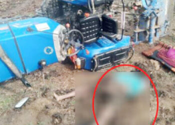 உழவு இயந்திரம் கவிழ்ந்து சாரதி உயிரிழப்பு!