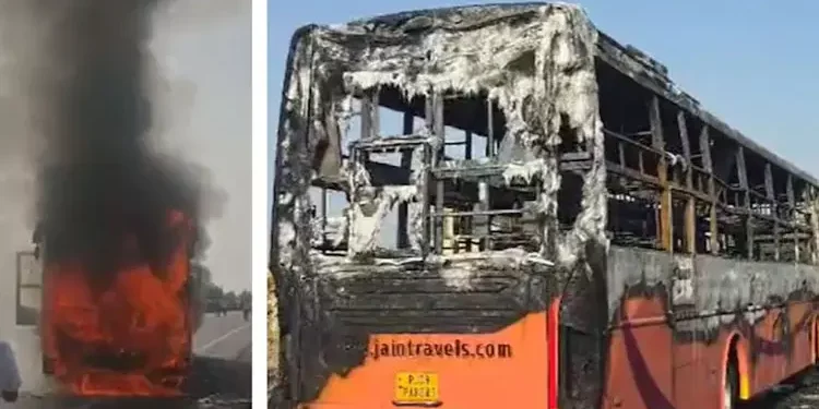 ராஜஸ்தானில் பேருந்து தீப்பிடித்ததில் 20பேர் பலி!