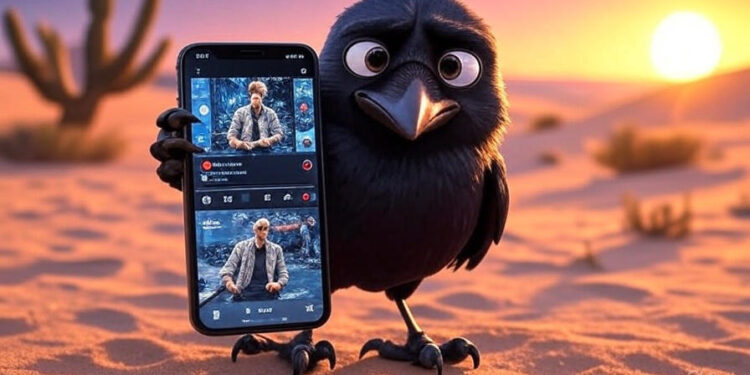 வைரலான காக்கை