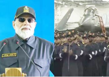 போர்க்கப்பலில் தீபாவளி கொண்டாடிய பிரதமர் மோடி!