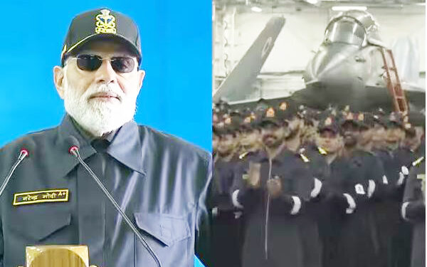 போர்க்கப்பலில் தீபாவளி கொண்டாடிய பிரதமர் மோடி!