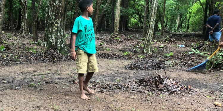 முல்லைத்தீவு மாவீரர் துயிலும் இல்லத்தில் மழைக்கு  மத்தியிலும், சிரமதானம்!