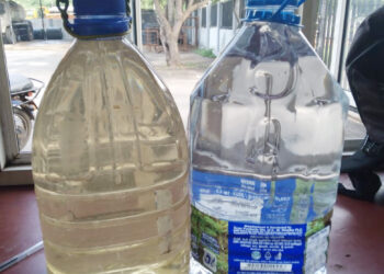 கிளிநொச்சியின் சில பகுதிகளுக்கு – சேற்று நீரின் நிறத்தில் குடிநீர்