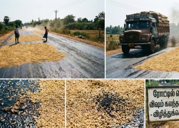 தார் வீதிகளில் காயவைக்கும் நெல்லால் நோய்கள் பரவும்!