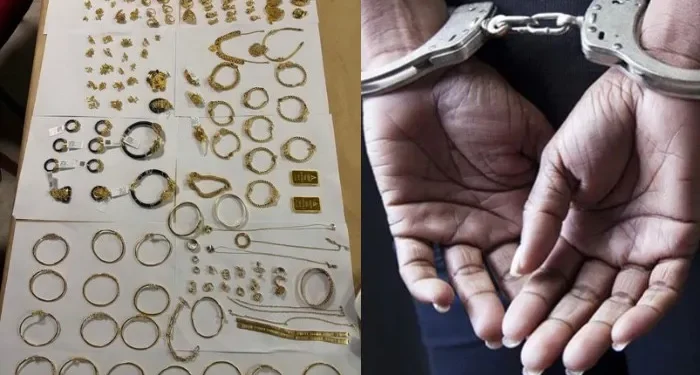 தங்க ஆபரணங்களை கடத்த முயன்ற விமானப் பணிப்பெண் கைது!