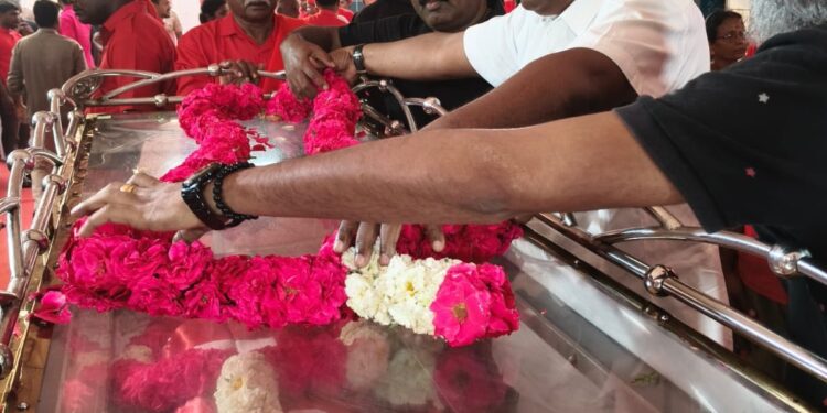 நல்லகண்ணுவின் மறைவு அரசியல் உலகிற்கும், சமூக நீதிக்காக போராடும் மக்களுக்கும் – ஈடு செய்ய முடியாத பேரிழப்பு : சிறிதரன் எம்.பி.