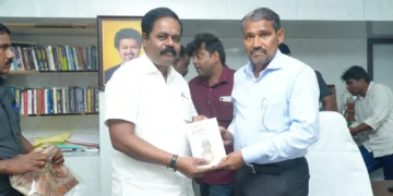 தமிழ்நாடு சமூக நீதித்துறை அமைச்சரை சந்தித்தார் எம்.பி. சிறீதரன்