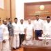முஸ்லிம் காங்கிரஸ் தலைவர் ஹக்கீம்- தமிழக அமைச்சர் ஆதவ் அர்ஜுனா சந்திப்பு