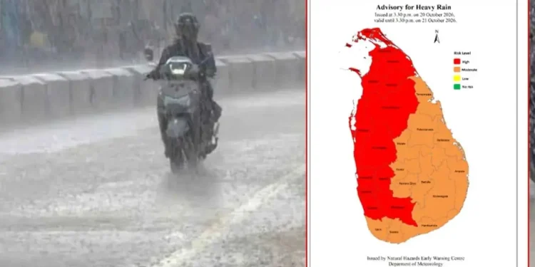 100 மி.மீக்கும் அதிகமான பலத்த மழை தொடர்பில் எச்சரிக்கை அறிவிப்பு